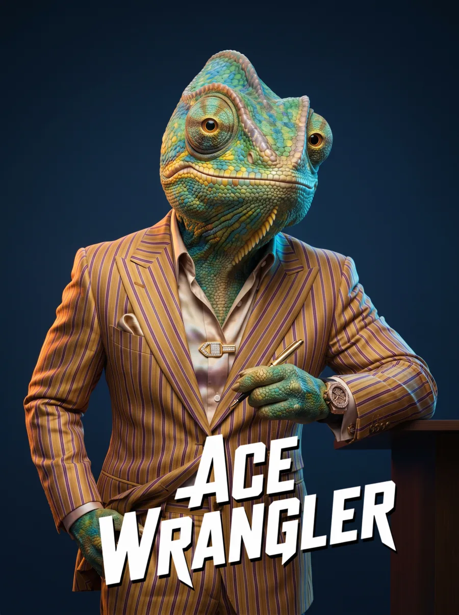 Karakterposter van Ace Wrangler, de sales lead