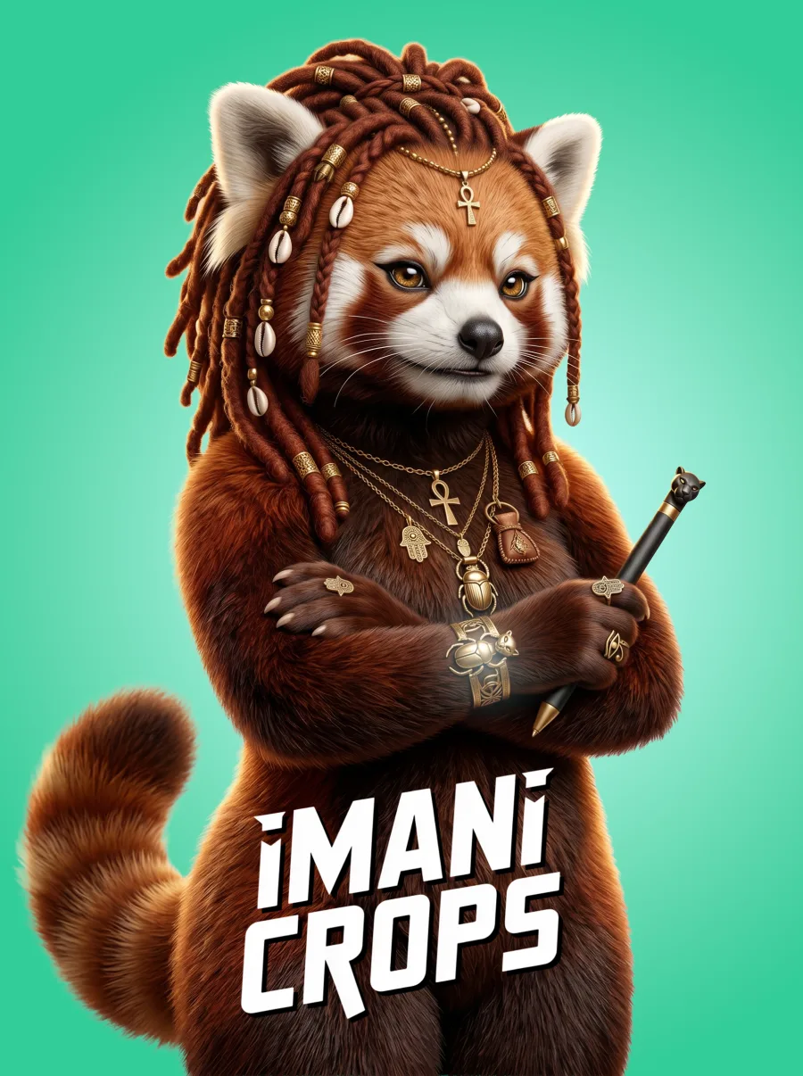 Karakterposter van Imani Crops, de art director