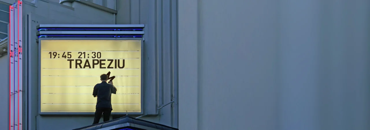 Trapezium on the cinema lightbox