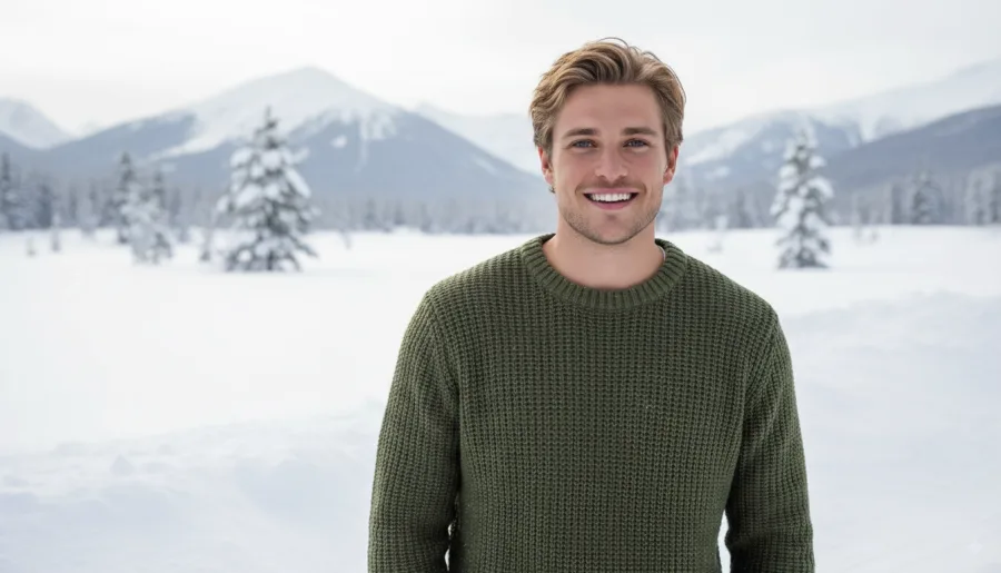 Steven in de sneeuw